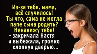 - Из-за тебя, мама, всё это случилось! Ненавижу тебя! – закричала Настя и…