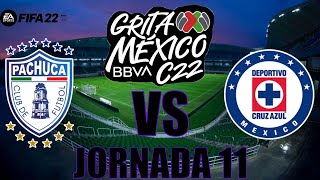 Pachuca vs Cruz Azul Jornada 11 Grita México Clausura 2022. (Simulación FIFA 22).