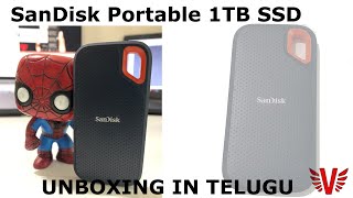 SanDisk Portable 1TB SSd Unboxing In Telugu