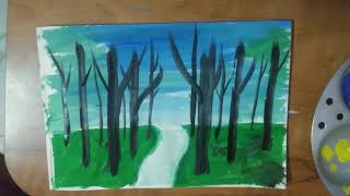 EASY AND SIMPLE PAINTING FOR KIDS WITH ACRYLICS/WATER COLORS/ EASY ART ON A4 WITH ACRYLICS