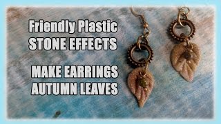 Autum Leaf Earrings with Stone Effects - Friendly Plastic Pellets