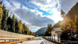 Beautiful Relaxing Driving Volvo fh13 500- 🇮🇹 border brennero  windshield  view in 4K