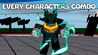 Every Characters Combos (Vigilante Deku Too) | Heroes Battlegrounds