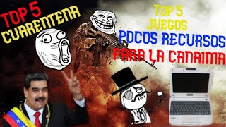 Top 5 juegos de pocos requisitos para la canaima letras rojas + link de descarga parte #1