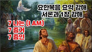 [요 1장] 7가지 증거, 증인, 그리고 예수님(I AM). 요한복음 요약 강해 서론과 1장 강해