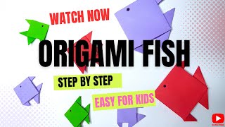 Origami Fish easy for kids - How to make Paper Fish at home #papercraftsforkids