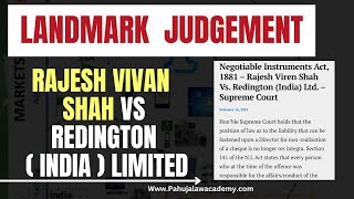 Rajesh Vivan Shah vs Redington (India) Limited | Supreme Court Judgement #pla #law #advocate #lawyer