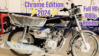 Honda CG 125 Chrome Edition Black⚡️2024 Model Complete Detail Review Full HD 1080p