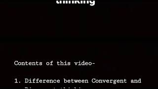 Difference between convergent & divergent thinking| strategies to nurture| d.el.ed| jbt notes| diet