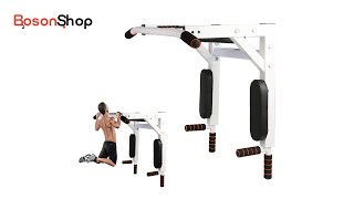 How to Install the Wall Mounted Pull Up Bar with Dip Station KM3576 - step by step installation