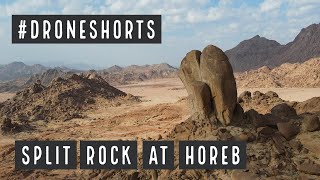 Moses' Split Rock at Horeb - 4K Drone Footage from Saudi Arabia #shorts - near Jabal Al-Lawz