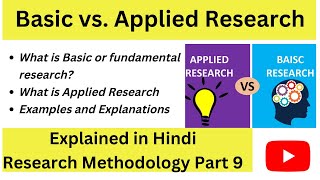 Basic vs. Applied Research in Hindi | Research Methodology | Research types | Thinking Literature