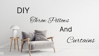 DIY Curtain and Throw Pillows on a budget.