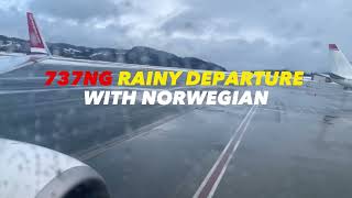 Rainy Departure From Trondheim Værnes (ENVA)  Norwegian Boeing 737-800