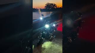 Sunset on the water with my Harley Davidson Softail in The Villages | The Villages Florida #shorts