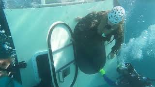 Submerged Vehicle Egress training. U.S. Marines with the Assault Amphibian School participates.