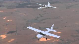 Scorpion Jet Mock Airborne Intercept of Cessna 182