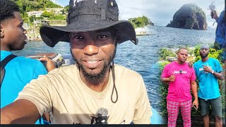 Going on my first boat ride to a deserted island in St Vincent 🇻🇨 || hiking with the team ||