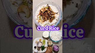 Curd Rice #curd #curdrice #curdricerecipe