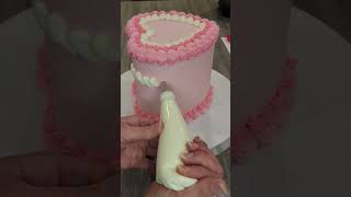 Simple piped buttercream heart cake @simplysweetcaketutorials2120