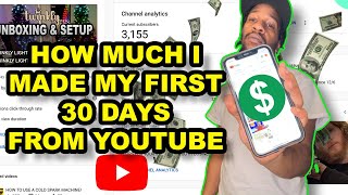 HOW MUCH I MADE MY FIRST 30 DAYS AFTER GETTING MONETIZED [WITH A SMALL YOUTUBE CHANNEL]