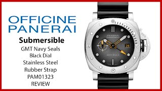 ▶ Panerai Submersible GMT Navy Seals Stainless Steel Black Dial PAM01323 - REVIEW