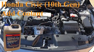 Honda Civic (10th Gen) - Add Coolant