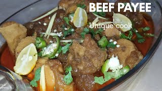 Beef Paye Recipe|How To Make payee|Mazedar paye|in Urdu and Hindi unique cook