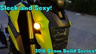 TST industries Flush Mount Turn Signal Install. 2018 Honda Grom Build Series.