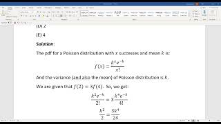 Actuarial SOA Exam P Sample Question 29 (previously 30) Solution