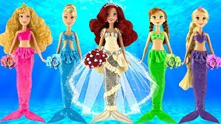 Play doh mermaid wedding dress ariel rapunzel anna cinderella aurora play doh disney princess video