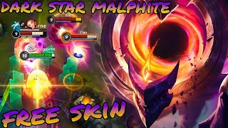 Wild Rift MID LINER FREE SKIN AP DARK STAR MALPHITE FULL GAMEPLAY (ITEMS/RUNES)