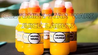 DIY Star Wars Bottle Sticker - EDIT ONLINE - DIY party idea - Jedi Juice