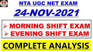 24 November 2021 morning and evening shift Analysis with Mcq ugc net 2021