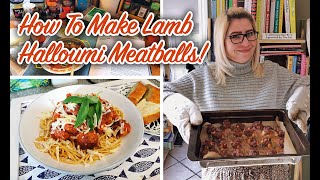 How To Make Lamb & Halloumi Meatballs - Food Vlog! 🍝