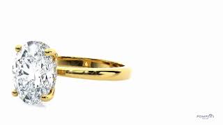 Oval Side Halo Diamond Engagement Ring Yellow Gold Lab Grown by Pompeii3