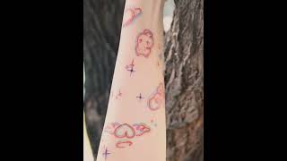 Colorful graffiti color cartoon temporary tattoo for girls  #temporarytattoo  #tattoo  #tattooideas