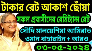 আজ কোন দেশের রেমিট্যান্স রেট কত টাকা করে | মালয়েশিয়া /কাতার /ওমান/ সৌদি /আমিরাত-০৩-০৫-২৪-NOTUN BD