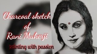 Charcoal Sketch of Rani Mukherji