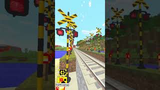 Railway level Railroad crossing trains Minecraft【 踏切 電車 アニメ】マイクラ ふみきり   139-01