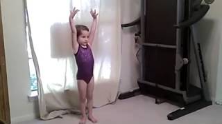 3 year old gymnast handstands and cartwheels