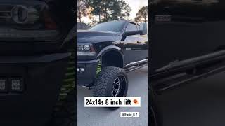 2018 2500 Cummins 24x14s on 8 inch lift #shorts #24x14