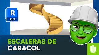 Como crear una ESCALERA CARACOL EN REVIT (helicoidal o espiral) 🐌 Tutorial paso a paso Arcux