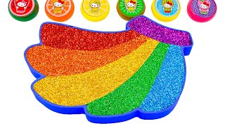 ASMR Video l Mixing All My Glitter Slime Into Rainbow Banana Bathtub | By YoYo Sand E