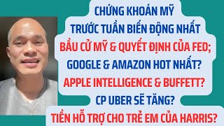 Chứng khoán Mỹ trước tuần biến động nhất. Bầu cử Mỹ & Fed; Google & Amazon hot nhất?