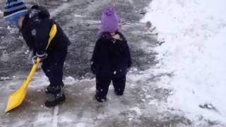 Drew playing in snow