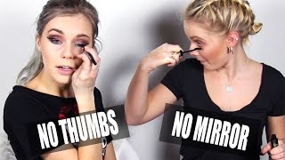 No Thumbs No Mirror Makeup Challenge ft. Magda Lindblom!