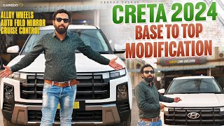 CRETA 2024 BASE TO TOP MODIFICATION||CRETA 2024 E VARIANT MODIFIED