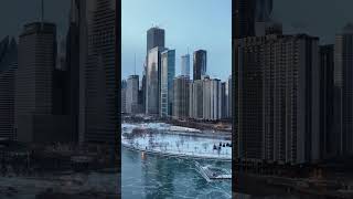 Frozen Lake Michigan view after the storm! #Chicago