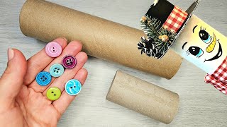 😍 A different and very sweet idea with cardboard rolls and buttons! ♻